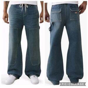 True Religion Ultra Baggy Vinny Denim Carpenter Pant NWT Size 32